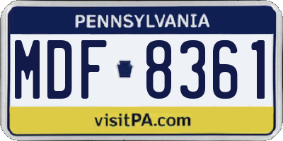 PA license plate MDF8361