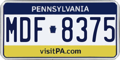 PA license plate MDF8375