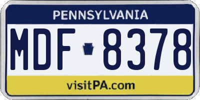 PA license plate MDF8378