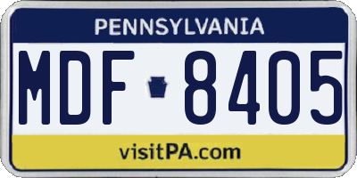 PA license plate MDF8405