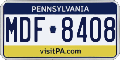 PA license plate MDF8408