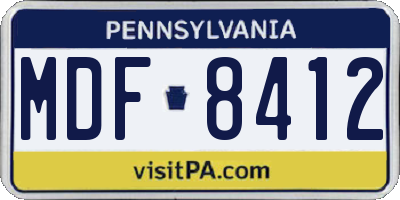 PA license plate MDF8412