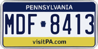 PA license plate MDF8413