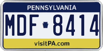 PA license plate MDF8414