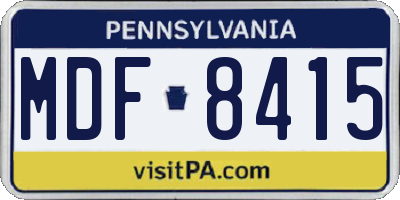 PA license plate MDF8415