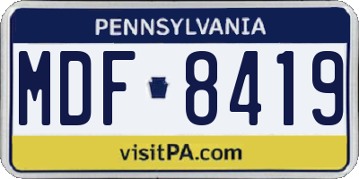 PA license plate MDF8419