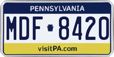 PA license plate MDF8420