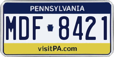 PA license plate MDF8421