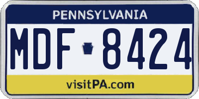 PA license plate MDF8424