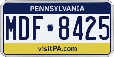 PA license plate MDF8425