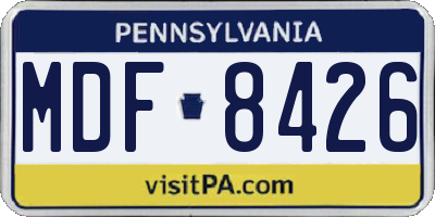PA license plate MDF8426