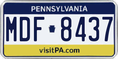 PA license plate MDF8437