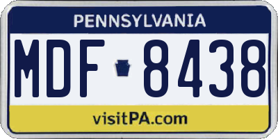 PA license plate MDF8438