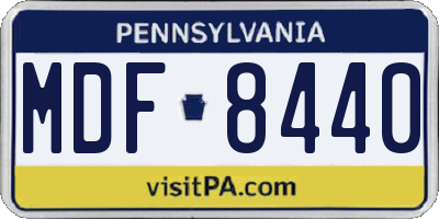 PA license plate MDF8440