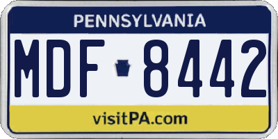 PA license plate MDF8442