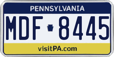 PA license plate MDF8445