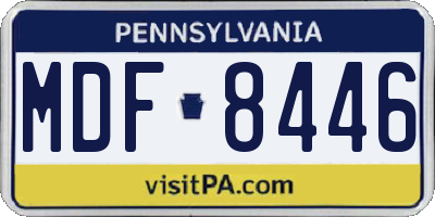 PA license plate MDF8446