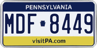 PA license plate MDF8449