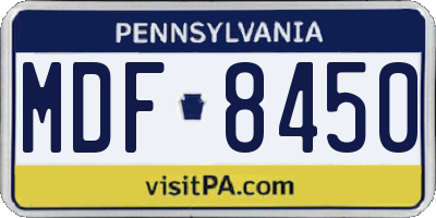 PA license plate MDF8450