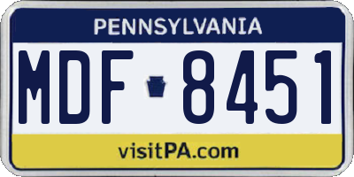 PA license plate MDF8451
