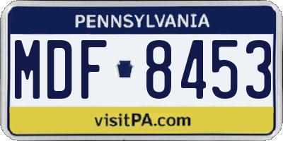 PA license plate MDF8453