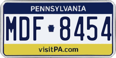 PA license plate MDF8454