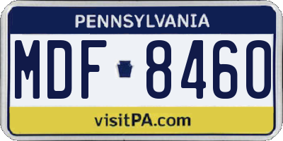 PA license plate MDF8460