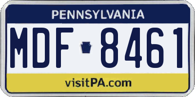 PA license plate MDF8461