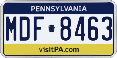 PA license plate MDF8463