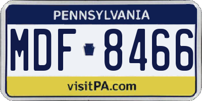 PA license plate MDF8466