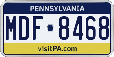 PA license plate MDF8468