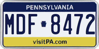 PA license plate MDF8472