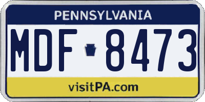 PA license plate MDF8473