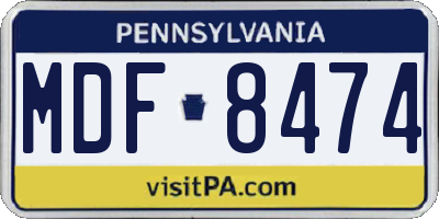 PA license plate MDF8474