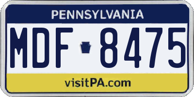 PA license plate MDF8475