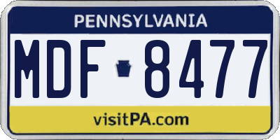 PA license plate MDF8477