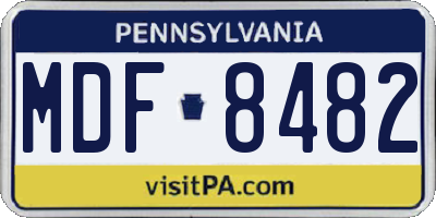 PA license plate MDF8482