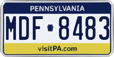 PA license plate MDF8483