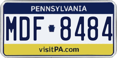 PA license plate MDF8484