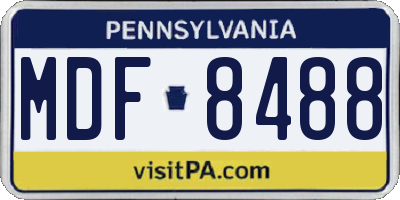 PA license plate MDF8488