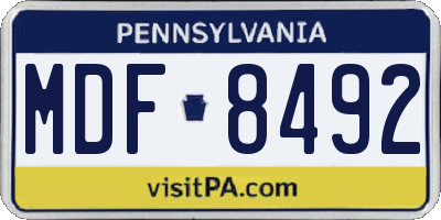 PA license plate MDF8492