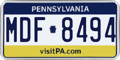 PA license plate MDF8494