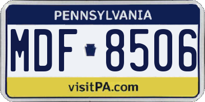 PA license plate MDF8506