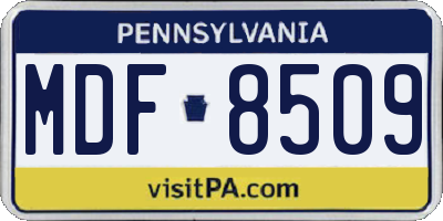 PA license plate MDF8509