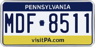 PA license plate MDF8511