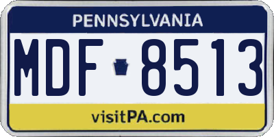 PA license plate MDF8513