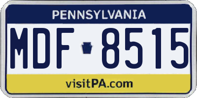 PA license plate MDF8515