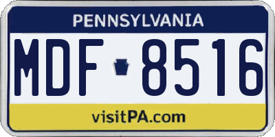 PA license plate MDF8516