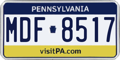PA license plate MDF8517