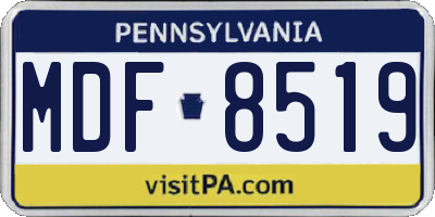 PA license plate MDF8519